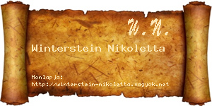 Winterstein Nikoletta névjegykártya