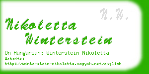 nikoletta winterstein business card